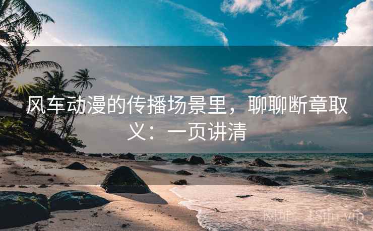 风车动漫的传播场景里，聊聊断章取义：一页讲清