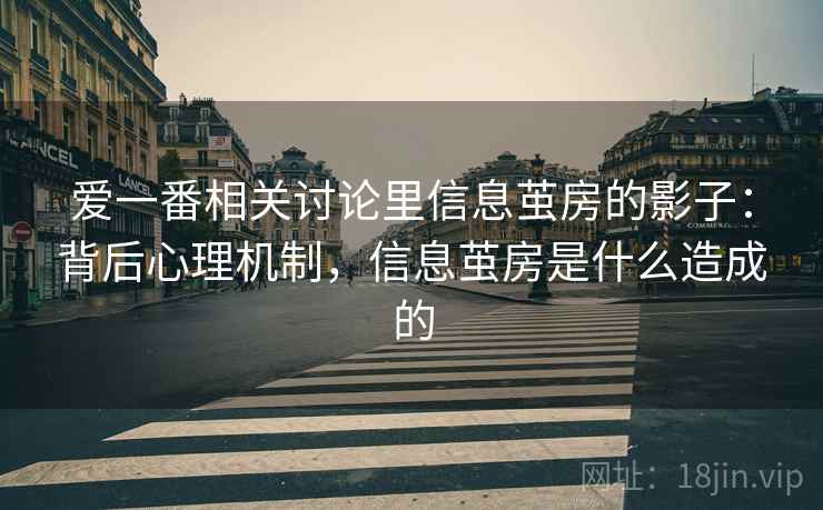 爱一番相关讨论里信息茧房的影子：背后心理机制，信息茧房是什么造成的