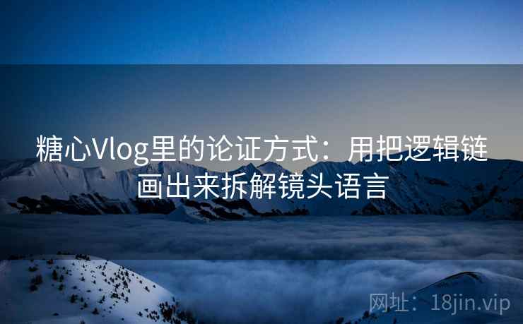 糖心Vlog里的论证方式：用把逻辑链画出来拆解镜头语言